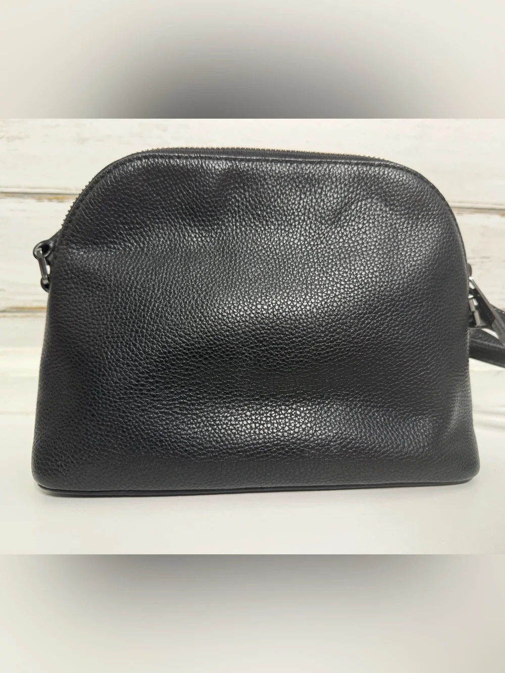 Michael Kors Adele Black Studded Pebbled Leather Dome Crossbody Bag